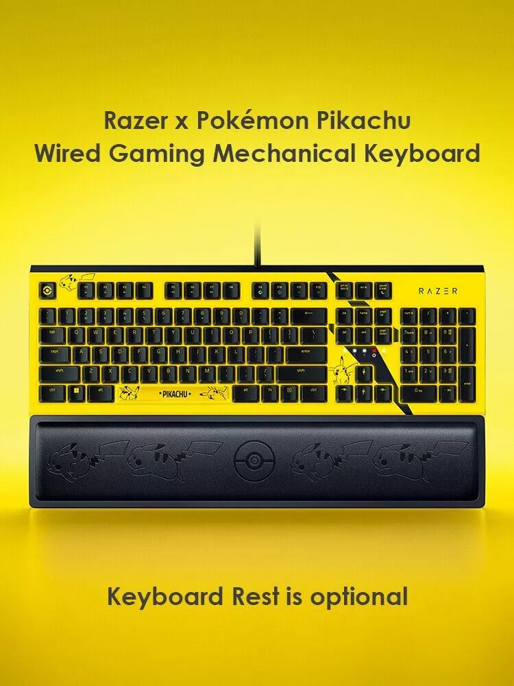 Razer x Pok mon Pikachu Wired Gaming Mechanical Keyboard Optional Rest