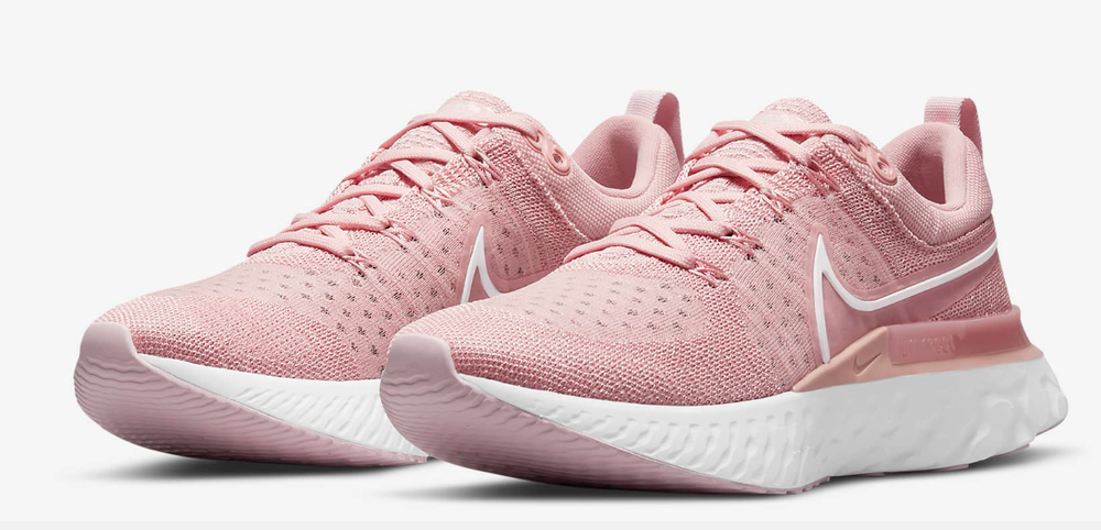 Nike React Infinity Run FK 2 Womens Running Shoes Pink Glaze White