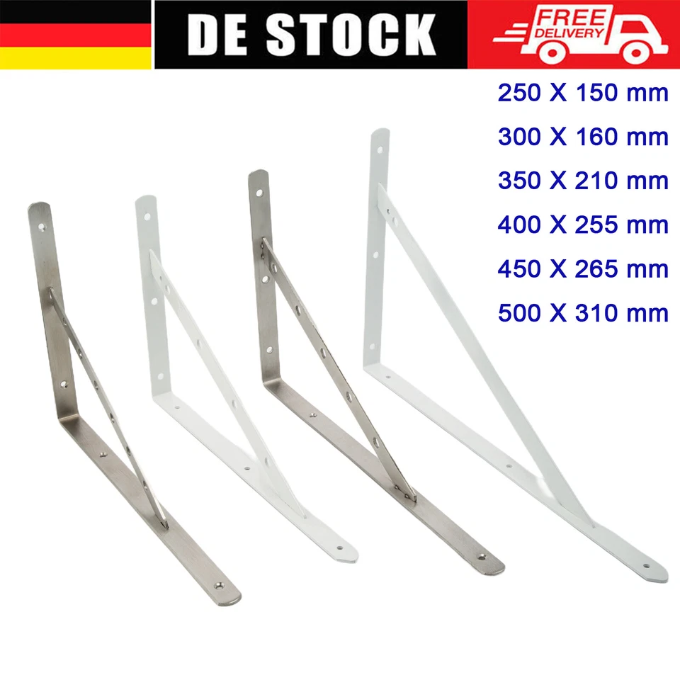 Edelstahl Regalträger Schwerlastträger Set Winkel Konsole Halterung Wandregal - Bild 2 von 4