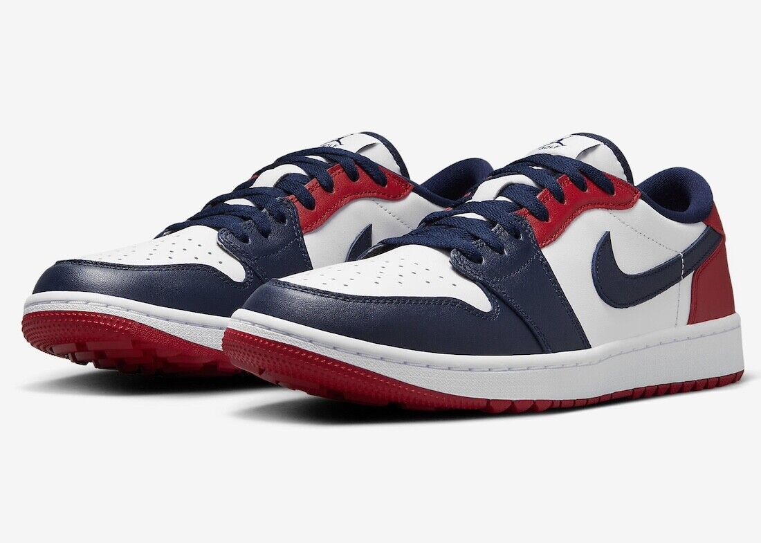 Nike Air Jordan 1 Retro Low Golf USA White University Red Nike Air Jordan 1 Retro Low Golf USA White University Red