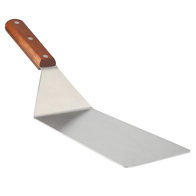 8  Extra Large Sturdy Stainless Steel Spatula Food Turner with Wooden Handle
