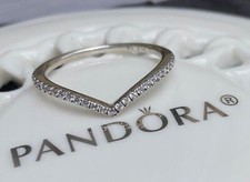Authentic Pandora Sparkling Wishbone Ring 196316cz