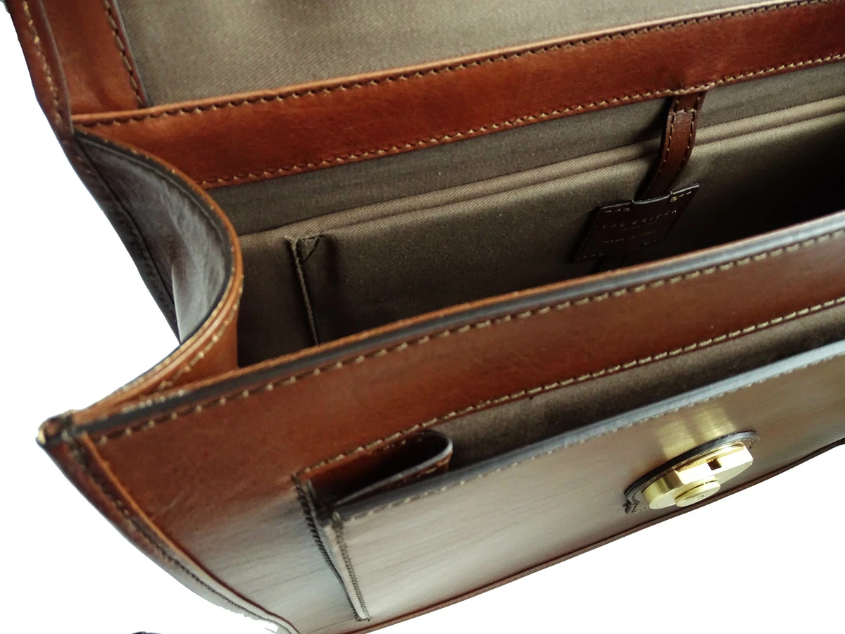Cartella Ventiquattrore THE BRIDGE Briefcase borsa porta pc PELLE marrone 30x