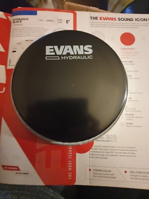 2 x Evans Black Chrome Tom Drum Head, 6 Zoll