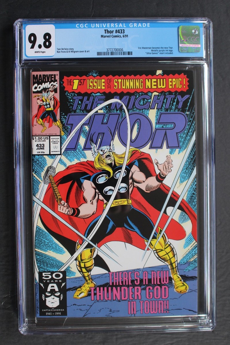 THOR #433 FIRST COVER & SECOND appearance ERIC MASTERSON as the New THOR  CGC 9.8 | eBay