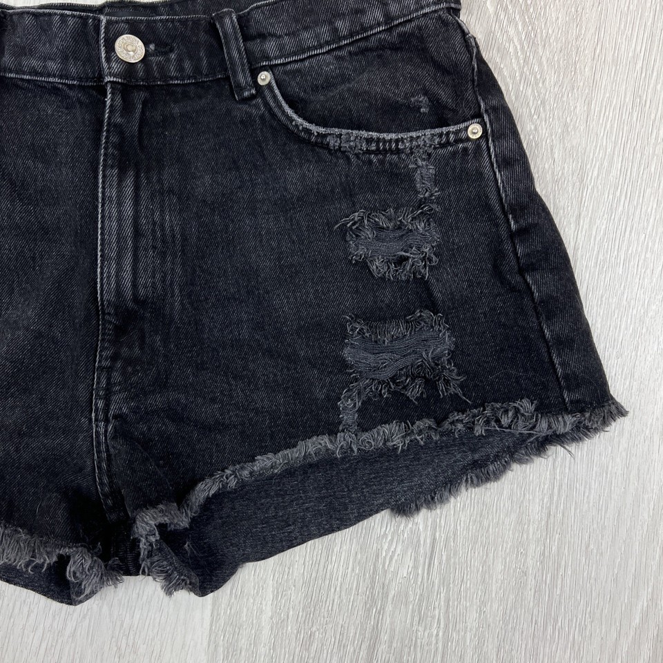 ZARA Women's Black Distressed Denim Shorts Size US 10 eBay