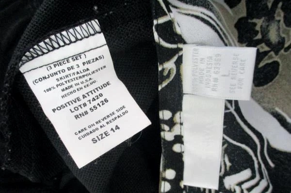 Set Blusa Floreale GNW E Gonna Nera Positive Attitude Taglia L/14 Usato - Immagine 4 di 4