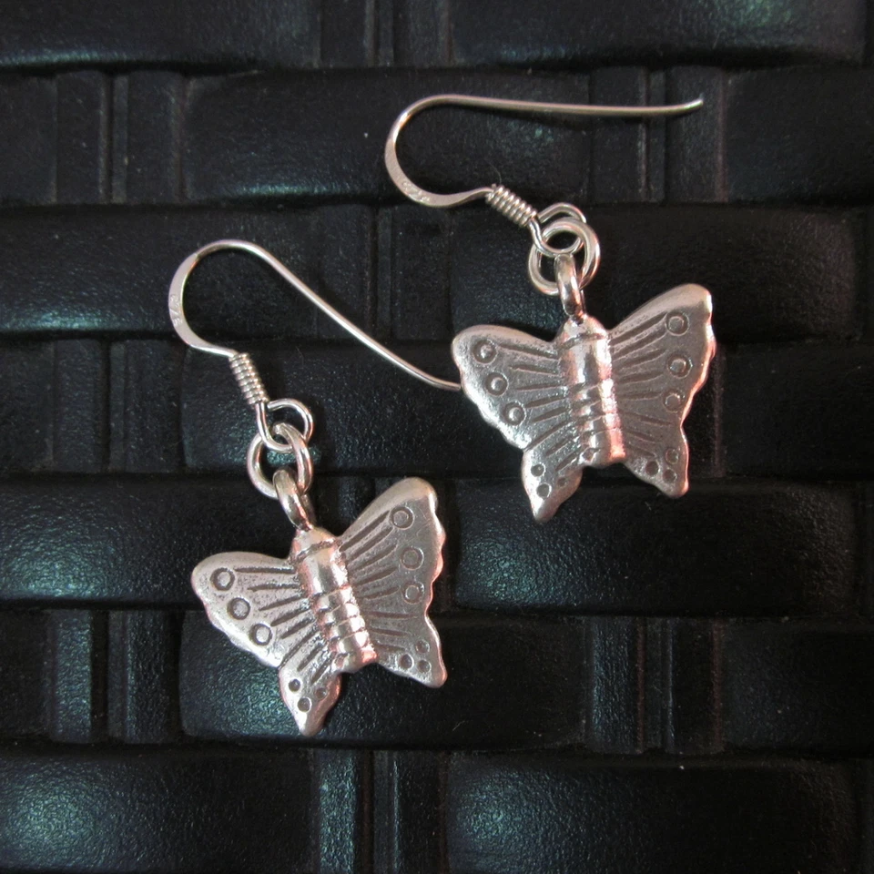 Pendientes de Plata Fina Esterlina 925 Premium Argento Orecchini Mariposa Lindo Dije Foto 2 de 4
