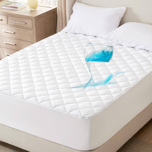 Quilted Fitted Mattress Protector Waterproof Mattress Cover Queen Deep Pocket 18