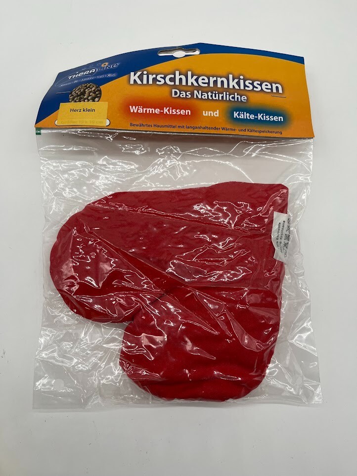 Theraline Kirschkernkissen Herz klein 21 x 22 cm Rot Kirschkerne NEU