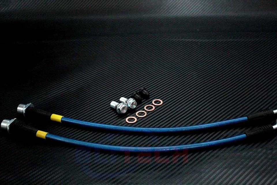 BLUE STAINBLESS STEEL FRONT BRAKE LINES FOR 01-05 LEXUS IS300 / 02-07 SC430 Foto 2 de 3