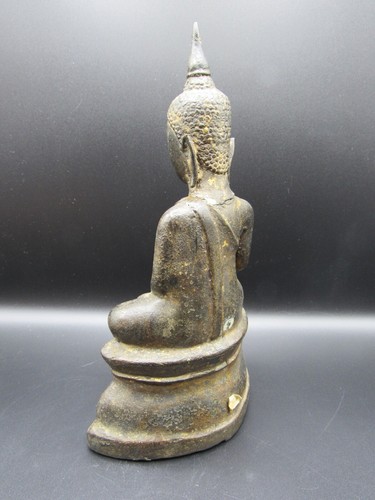 Antigua estatua de Buda de bronce fundido tailandés dorada 9" - Imagen 6 de 22