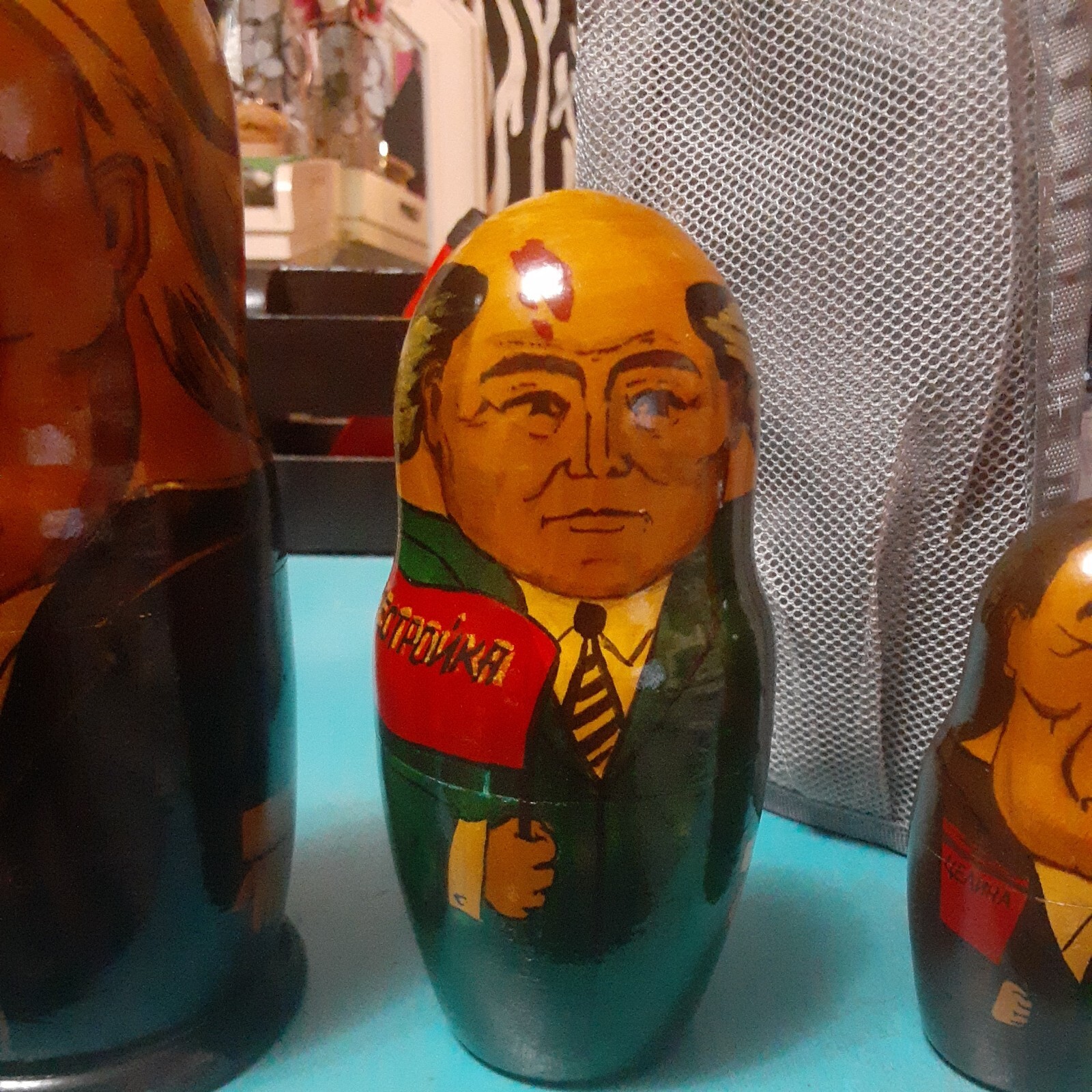 Vintage Russian Matryoshka Babushka Nesting Dolls, Wooden Hand Painted