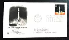 SPACE USA LAUNCHES FIRST SATELLITE 1958  1950s DECADE CTC 1999 PCS CACHET FDC