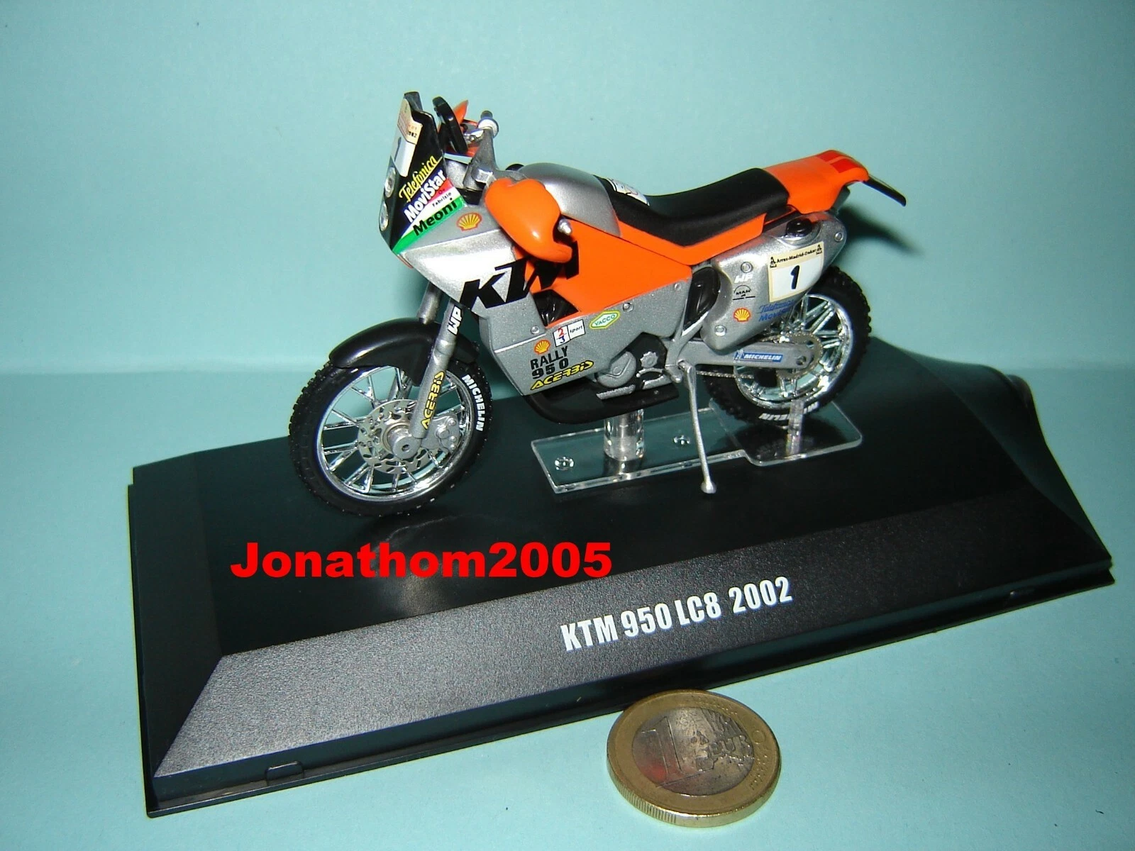 DEAGOSTINI MOTO KTM 950 LC8 N°1 DAKAR 2002 - FABRIZIO MEONI In 1/24