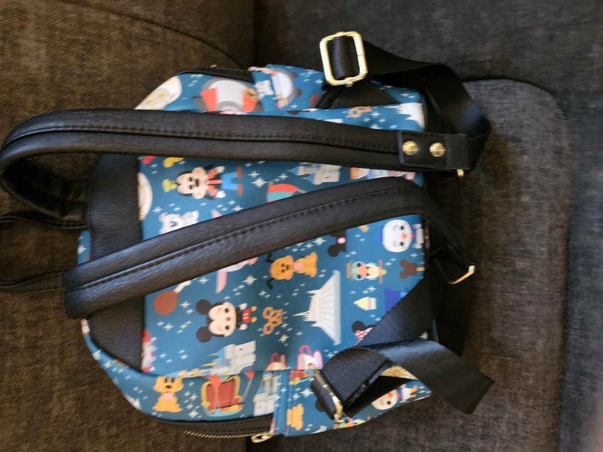 LOUNGEFLY | DISNEY MAGIC KINGDOM ICONS MINI BACKPACK New Blue Disney Parks Loungefly Mini Backpack and Wallet at  main image 4