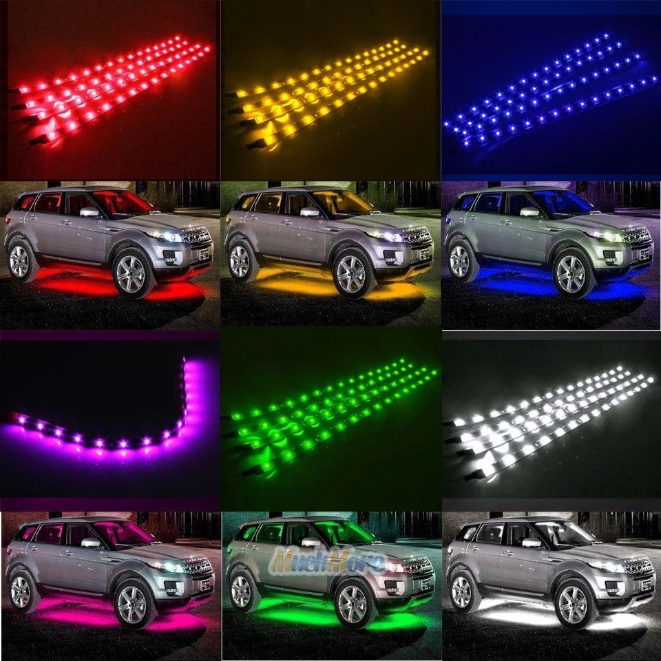 6 Pack DC 12V Waterproof 1Ft 15 LED Strip Underbody Light with 6" wires 4 motor - Image 3 of 4