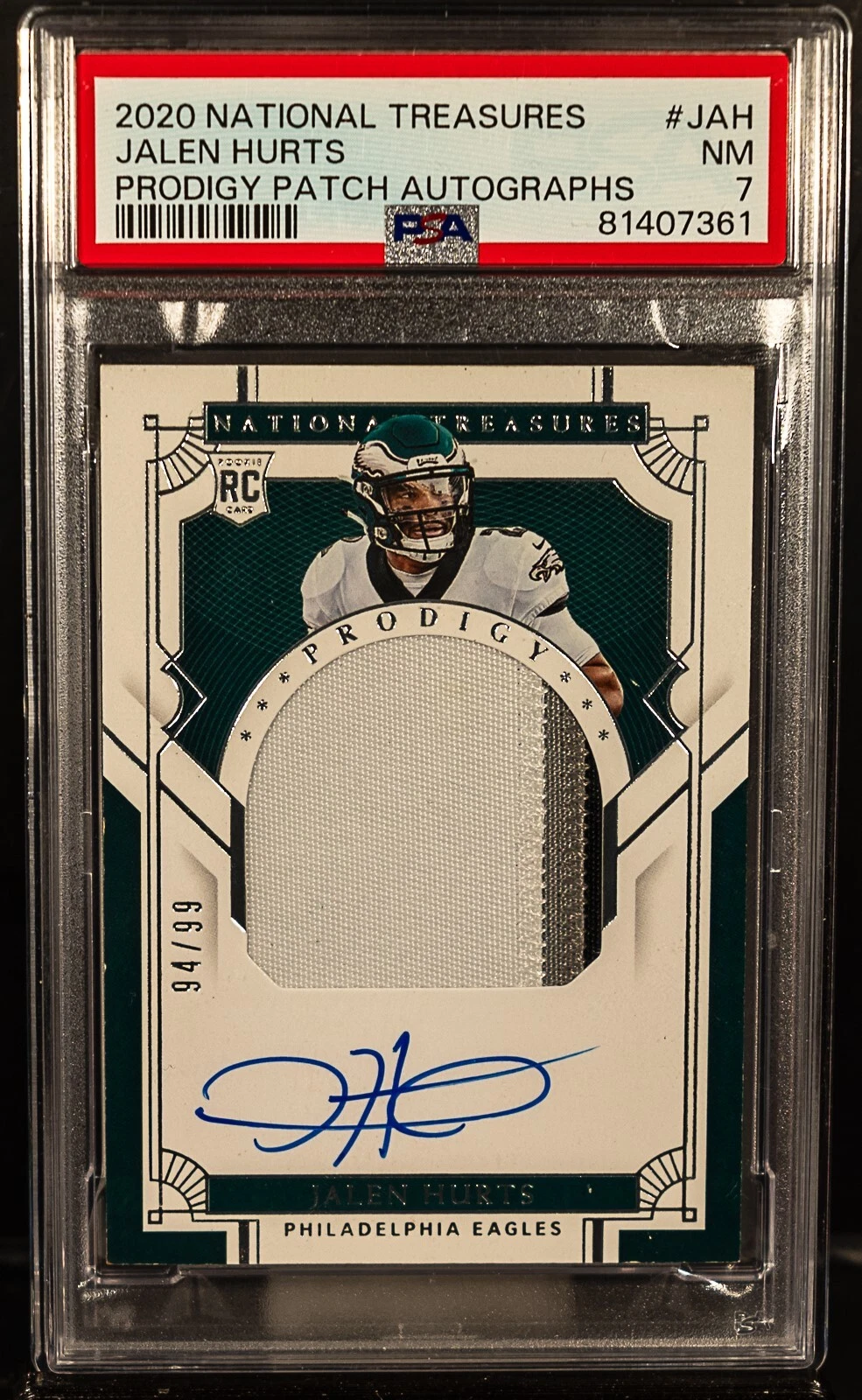 Jalen Hurts Panini National Treasures Prodigy Patch Autographs #JAH Base