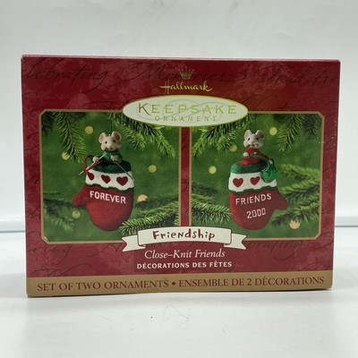 2000 Hallmark Keepsake Friendship Ornament Close Knit Friends Mice -FREE SHIP