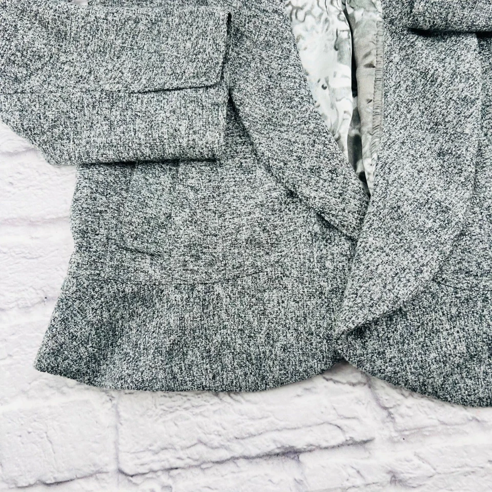 Chaqueta Blazer Coldwater Creek Clásica Gris Tejida Texturizada Talla S 6/8 Oficina Foto 4 de 4