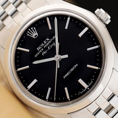 Rolex Oyster Perpetual Air-King 5500 Schwarzes Zifferblatt Edelstahl 34Mm Uhr