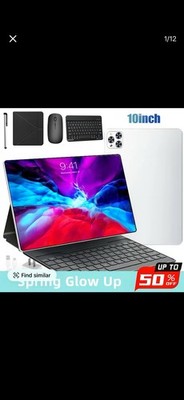 10 Inch Tablet Touchscreen White Keyboard Mouse Case Accessories Bundle