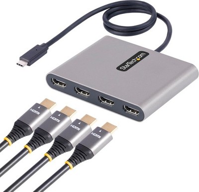 StarTech USB-C to 4 HDMI Adapter Bus Powered 1080p 60Hz Windows External