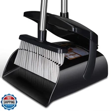 Broom and Dustpan Set for Home with Lid Indoor Upright Dustpan Broom and Dust