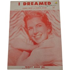 I Dreamed Betty Johnson Grean & Moore 1956 Vintage Sheet Music