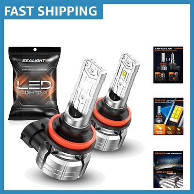 H11 LED Fog Light Bulb   14,000 Lumens in Mini Size,  Waterproof - Pack of 2