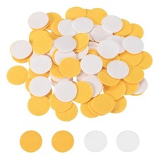 100 Pcs Adhesive Felt Circles 25mm 1" Circle Stickers Yellwo/White