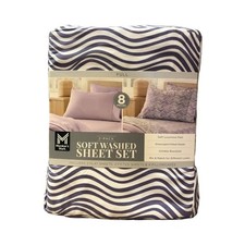 Member's Mark 8-Piece Soft Washed Sheet Set 2 Pack Air Wave, Lavender, Full