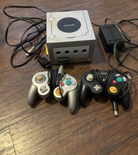 Nintendo GameCube Console Silver and Black Controllers AC Adapter DOL-001