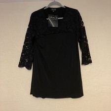Grace UK 16 Black Lace Sheath Dress 3/4 Sleeve