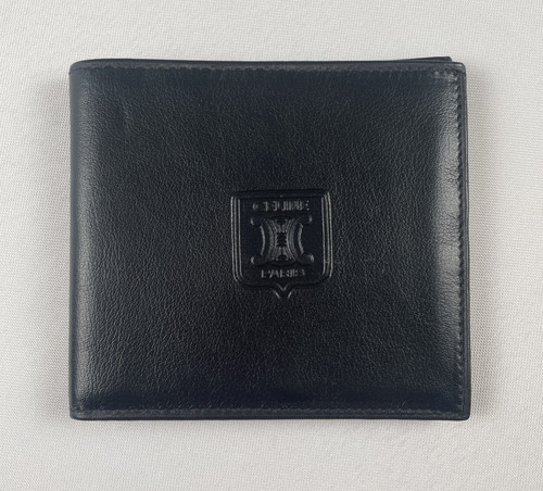 VTG Celine Paris Black Leather Bifold Wallet