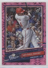 2020 Panini Donruss The Rookies Pink Fireworks Aristides Aquino #R-4 wj2