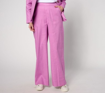 Studio Park x Leah Williams Women's Pants Sz 1XT Elevated Linen Wide Leg Trouser