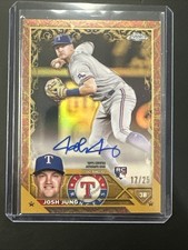 2023 Topps Gilded Rookie Card RC Autograph Josh Jung Rose Gold # 17/25!