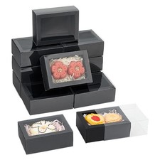 12sets Foldable Paper Drawer boxes with Clear Plastic Cover Gift Packaging
