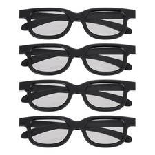 4pcs Polarized 3D Viewing Glasses, Passive Circular 3D Glasses,Black