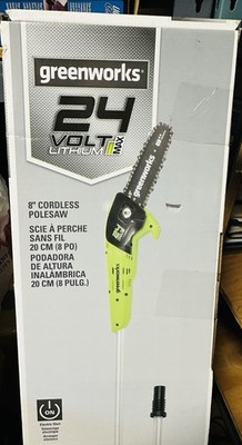 Brand New Greenworks PS24B00 24V 8  11-Foot-High Cordless Pole Saw - Bare Tool