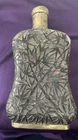 Antique Sterling & Glass Decanter Pinch Bottle In A Bamboo Motif 8” See Photos