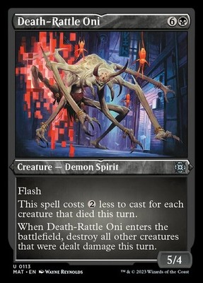 1x (113) Death-Rattle Oni - ETCHED FOIL MTG March of the Machine: the Aftermath 
