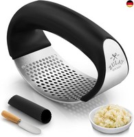 Zulay Kitchen Knoblauchpresse Wippe Aus Edelstahl, Premium Knoblauchpresse Mit