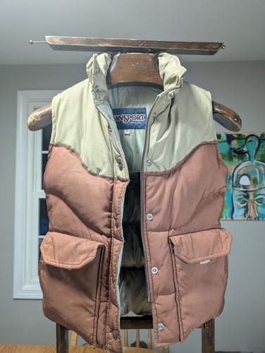 Vintage 1980's 80's Jansport Puffer Goose Down Two Toned Vest - Read Description