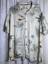 Tommy Bahama Men's 100 Silk Seasons Greetings Theme Hawaiian Shirt Size XLarge