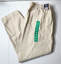 NWT GAP Cargo Pants Women  s XL Khaki Tan Utility Military Pull On Stretch