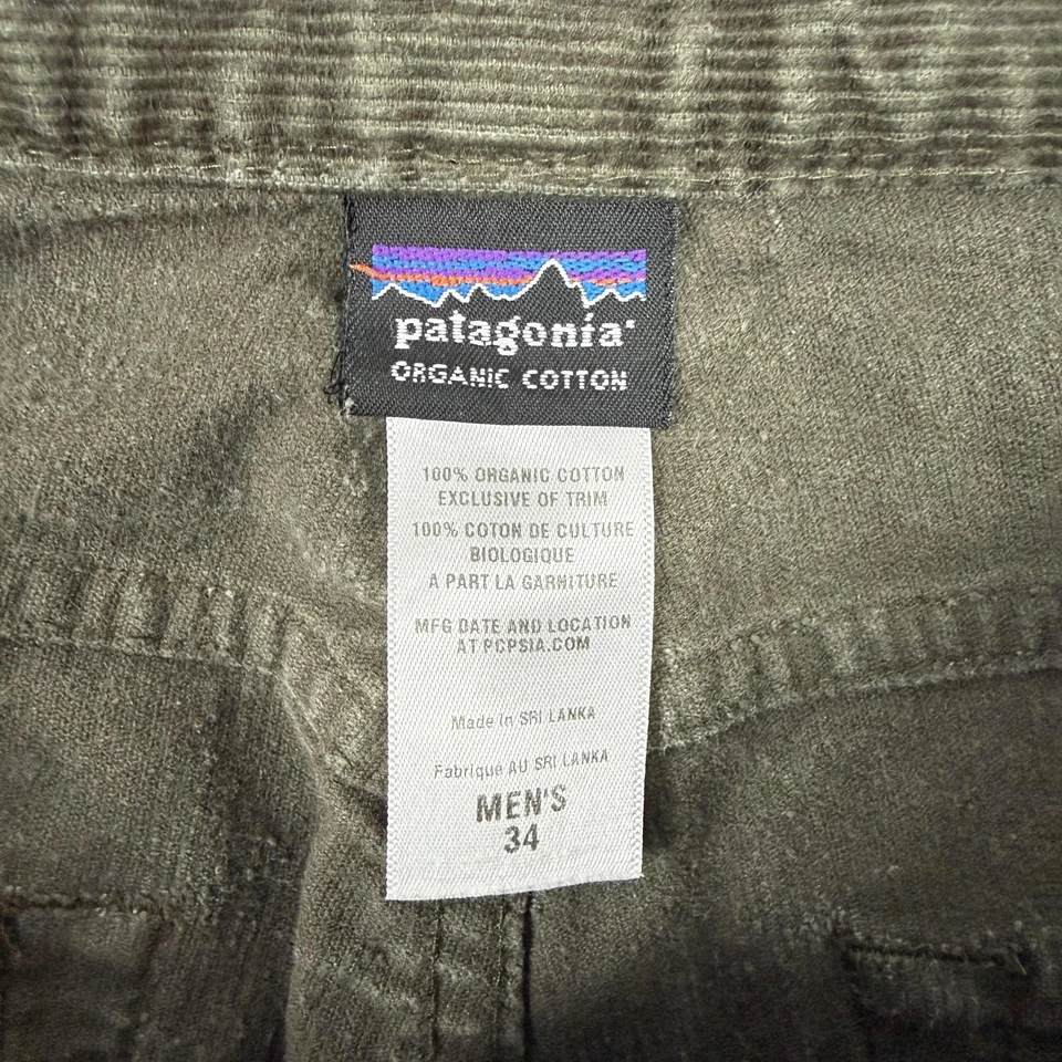Patagonia Pants Mens 34x30 Brown Corduroy Straight Leg 5 Pocket Organic Cotton - Image 3 of 4