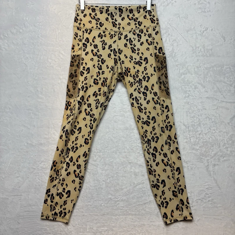fabletics define powerhold high-waisted 7/8 leopard cheetah leggings