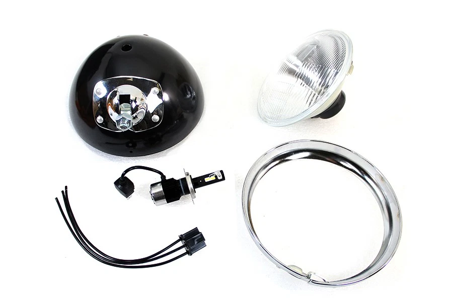 7 英寸 12 伏 LED 车头灯黑色适合哈雷戴维森 — 第 4/4 张图片